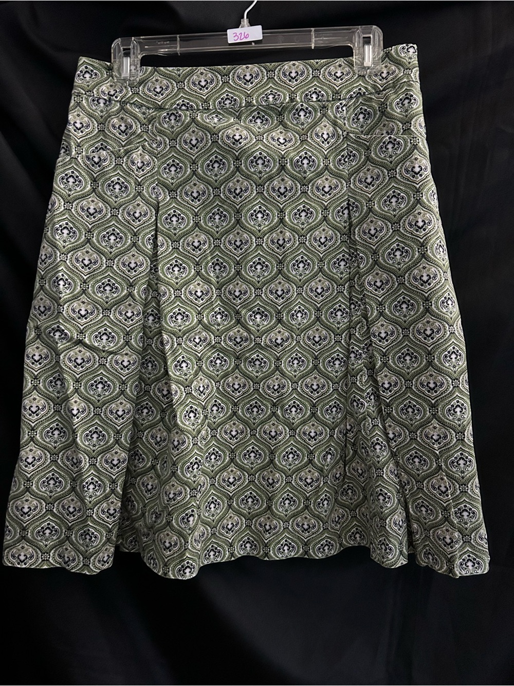 George Women’s Green & White Patterned A-Line Skirt SZ 4
